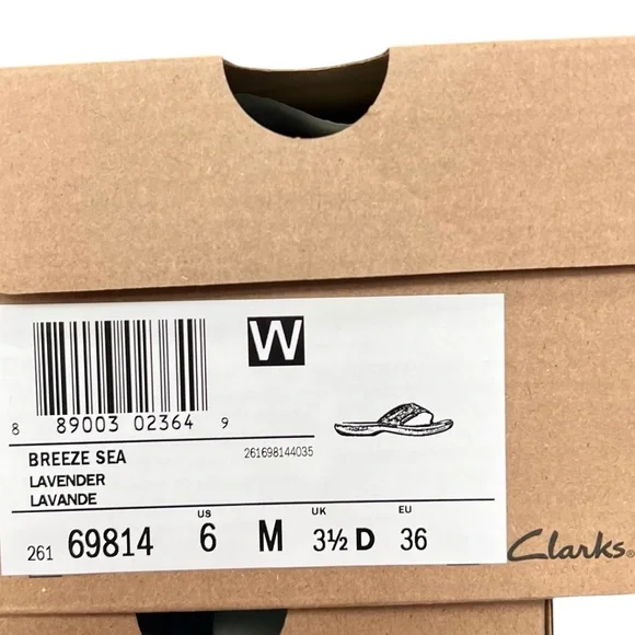 Clarks Cloudsteppers Breeze Sea Lavender Women’s Flip Flops Sandals NEW - Picture 7 of 8